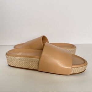 Beek Pelican Jute Platform Beach Tan Slide Sandals Sz 8